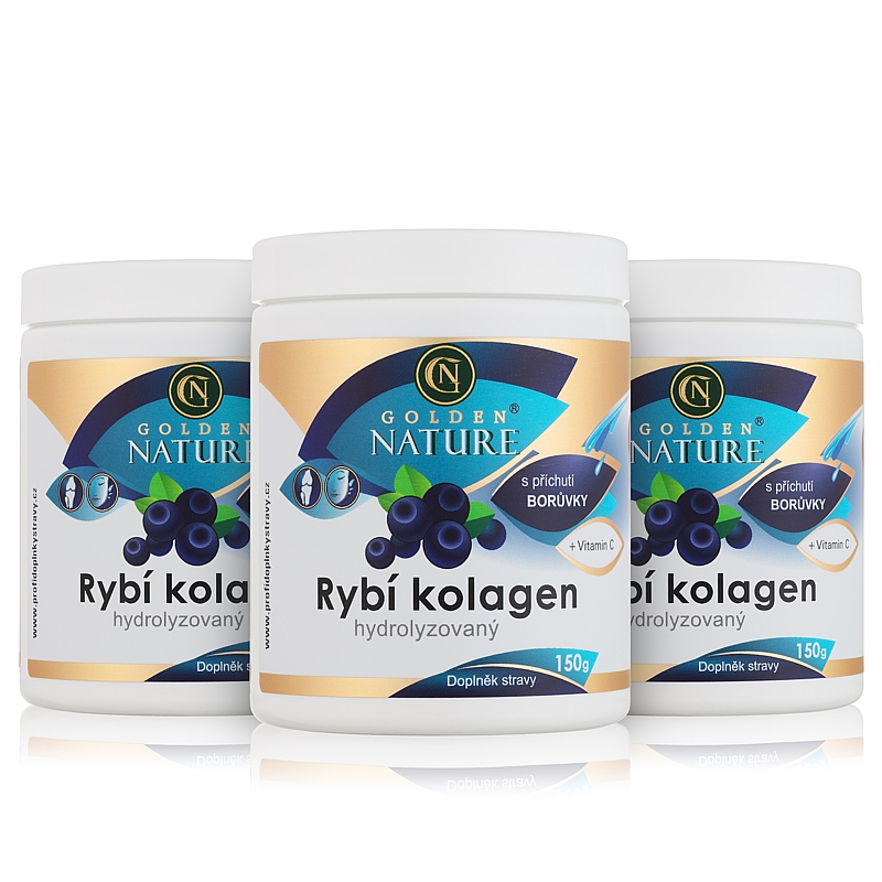 Golden Nature rybí kolagen s acerolou borůvka